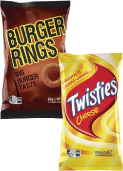 Twisties-Burger-Rings-or-Cheetos-65g-90g on sale
