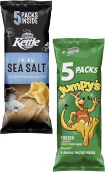 Jumpys-or-Kettle-Potato-Chips-5-Pack-90g-92g on sale