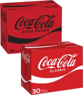 Coca-Cola-Soft-Drink-30x375mL on sale