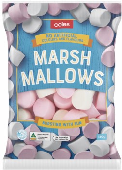 Coles-Pink-White-Marshmallows-150g on sale