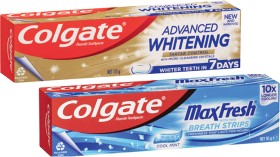 Colgate-Advanced-Tartar-Whitening-or-Max-Fresh-Toothpaste-115g on sale
