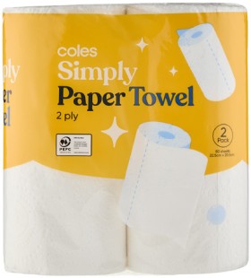 Coles-Simply-2-Ply-Paper-Towel-2-Pack on sale