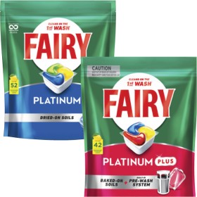 Fairy-Platinum-52-Pack-or-Platinum-Plus-Dishwashing-Tablets-42-Pack on sale