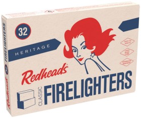 Redheads-Heritage-Firelighters-32-Pack-or-Matches-10x45-Pack on sale