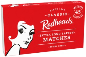 Redheads-Extra-Long-45-Pack-or-Handy-Pack-Safety-Matches-270-Pack on sale