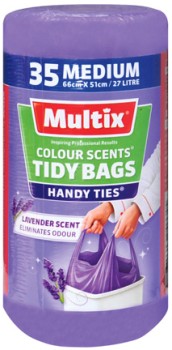 Multix+Colour+Scents+Handy+Ties+Tidy+Bags+Lavender+Medium+35+Pack+or+All+Purpose+Containers+709mL+5+Pack