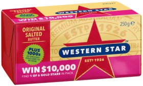 Western-Star-Butter-Block-250g-Selected-Varieties on sale