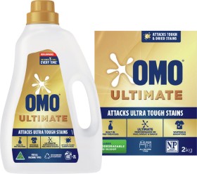 OMO-Ultimate-Laundry-Liquid-2-Litre-Powder-2kg-or-Capsules-28-Pack-Selected-Varieties on sale