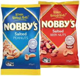 Nobbys-Peanuts-or-Beer-Nuts-350375g-Selected-Varieties on sale
