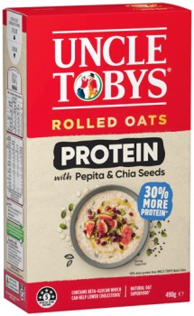 Uncle-Tobys-Rolled-Oats-Protein-or-Ancient-Grains-490g on sale