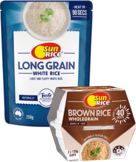SunRice+Microwave+Rice+Pouch+250g+or+Cups+2+Pack+Selected+Varieties