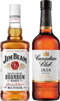 Jim+Beam+White+Label+Bourbon+or+Canadian+Club+Whisky+700mL