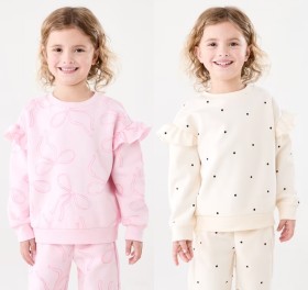 Frill+Sleeve+All+Over+Print+Crew+Neck+Sweatshirt