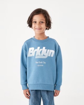Print+Crew+Neck+Sweatshirt