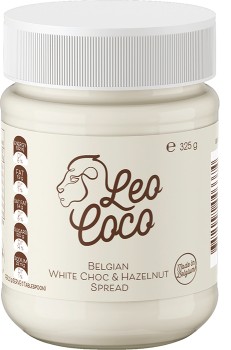 NEW-Leo-Coco-Belgian-White-Choc-Hazelnut-Spread-325g on sale