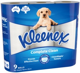 Kleenex-Complete-Clean-Toilet-Tissue-9-Pack on sale