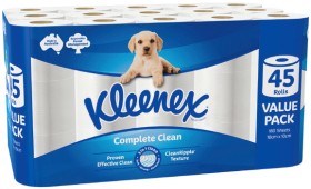 Kleenex-Complete-Clean-Toilet-Tissue-45-Pack on sale