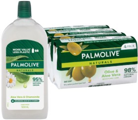 Palmolive+Liquid+Hand+Wash+Refill+500mL+or+Bar+Soap+4x90g+Selected+Varieties