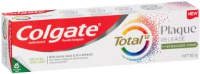 Colgate-Total-Plaque-Release-Toothpaste-95g-or-Max-White-Toothbrush-3-Pack-Selected-Varieties on sale