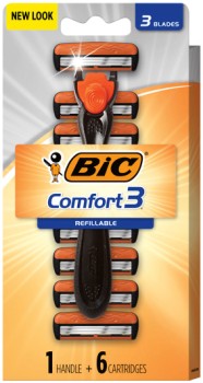 BIC-Comfort-3-Refillable-Razor-1-Handle-6-Cartridges on sale