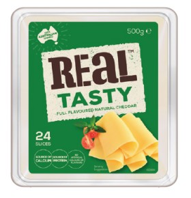 Real-Cheese-Tasty-Sliced-500g on sale