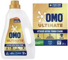 OMO-Ultimate-Laundry-Liquid-2-Litre-Powder-2kg-or-Capsules-28-Pack-Selected-Varieties on sale