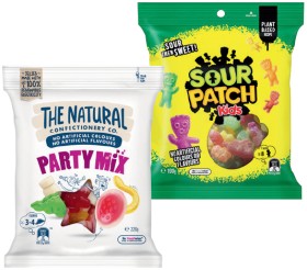 The+Natural+Confectionery+Co.+130%E2%80%91230g%2C+Sour+Patch+Kids+Bag+190g+or+Pascall+Lollies+150%E2%80%91300g+Selected+Varieties