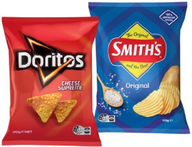 Doritos+Corn+Chips%2C+Smith%26rsquo%3Bs+Crinkle+Cut+Chips+150-170g+or+Thinly+Cut+Chips+175g+Selected+Varieties