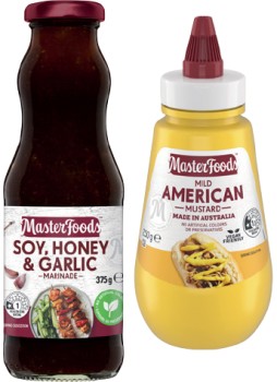 MasterFoods+Marinade+375g+or+Squeezy+Mustard+250%E2%80%91275g+Selected+Varieties