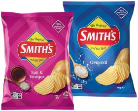 Smith%26rsquo%3Bs+Crinkle+Cut+Chips+150%E2%80%91170g%2C+Thinly+Cut+Chips+175g+or+Doritos+Corn+Chips+150%E2%80%91170g+Selected+Varieties