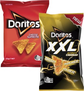 Doritos-or-XXL-Corn-Chips-150g-170g on sale