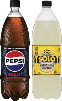 Pepsi-or-Solo-Soft-Drink-125-Litre on sale