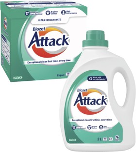 Biozet-Attack-Regular-Laundry-Liquid-2-Litre-or-Powder-2kg on sale