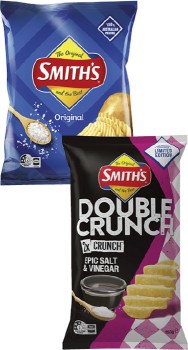 Smiths-Crinkle-Cut-or-Double-Crunch-Potato-Chips-150g-170g on sale