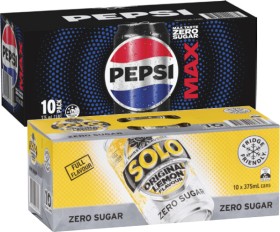 Pepsi-or-Solo-Soft-Drink-10x375mL on sale