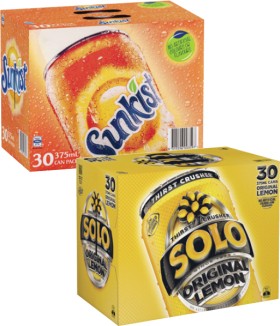 Solo-or-Sunkist-Soft-Drink-30x375mL on sale