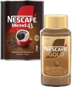 Nescaf-Blend-43-500g-or-Gold-400g on sale