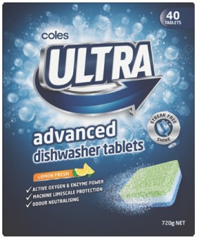 Coles-Ultra-Advanced-Dishwasher-Tablets-40-Pack on sale