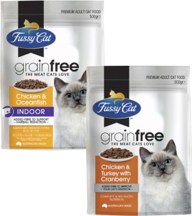 Fussy-Cat-Grainfree-Dry-Cat-Food-500g on sale