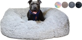 NEW-Calming-Plush-Round-Pet-Bed on sale