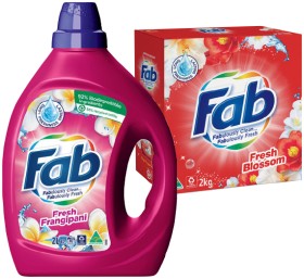 Fab+Laundry+Liquid+1.8%E2%80%912+Litre+or+Powder+1.8%E2%80%912kg+Selected+Varieties