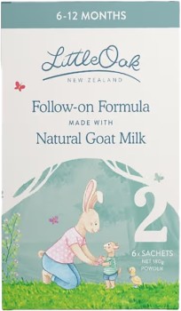 LittleOak-Goats-Milk-Follow-On-Formula-Stage-2-6-x-30g-Sachets on sale