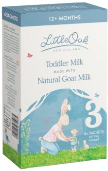 LittleOak-Goats-Milk-Toddler-Sachets-Stage-3-6-x-30g on sale
