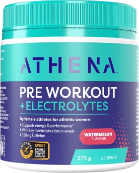 Athena-Preworkout-Electryolytes-Caffeine-Watermelon-275g on sale