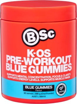 BSC+Body+Science+K-Os+Pre-Workout+Blue+Gummies+300g
