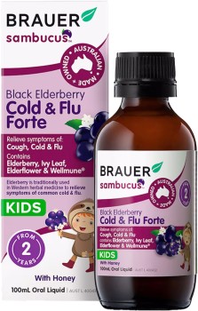 Brauer-Sambucus-Black-Elderberry-Kids-Cold-Flu-Forte-100ml on sale