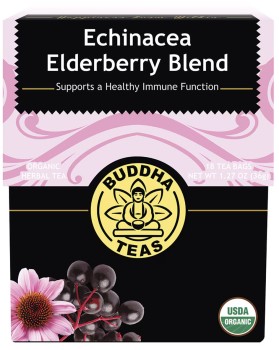 Buddha+Teas+Organic+Herbal+Tea+Bags+Echinacea+Elderberry+Blend+18+Pack