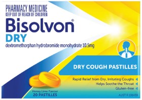 Bisolvon+Dry+Cough+Relief+Pastilles+Honey+Lime+20+Pack
