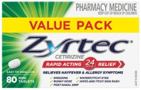 Zyrtec-Allergy-Hayfever-Relief-Rapid-Acting-80-Mini-Tablets on sale