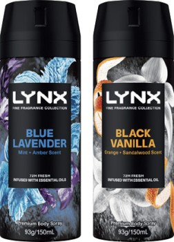 Lynx+Fine+Fragrance+Collection+Premium+Body+Spray+150mL+Selected+Varieties